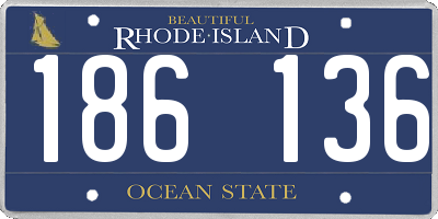 RI license plate 186136