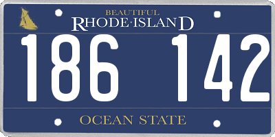 RI license plate 186142