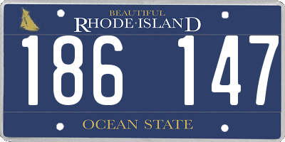 RI license plate 186147