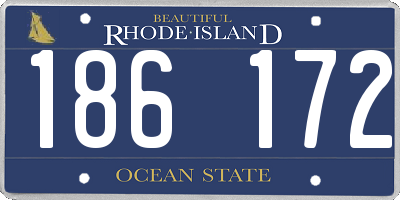 RI license plate 186172