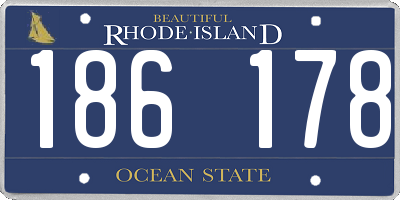 RI license plate 186178