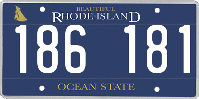 RI license plate 186181
