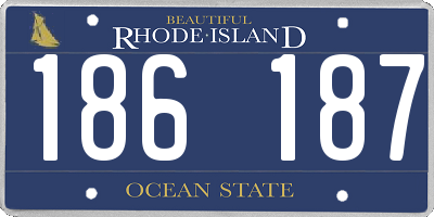 RI license plate 186187