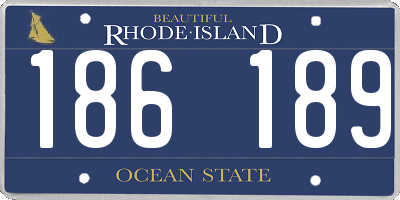 RI license plate 186189