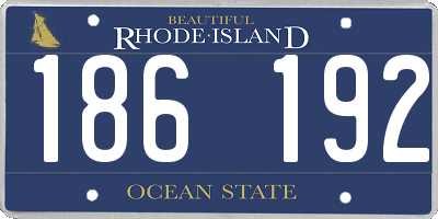 RI license plate 186192