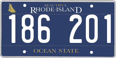 RI license plate 186201
