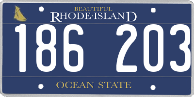 RI license plate 186203