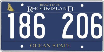 RI license plate 186206