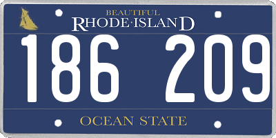 RI license plate 186209