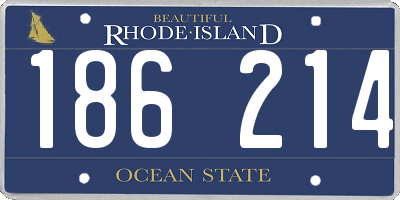 RI license plate 186214
