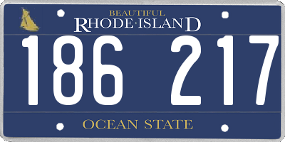 RI license plate 186217