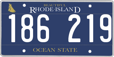 RI license plate 186219