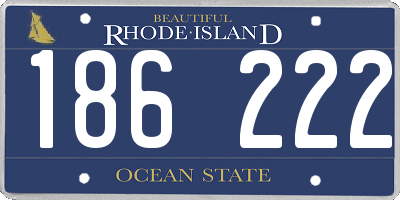 RI license plate 186222