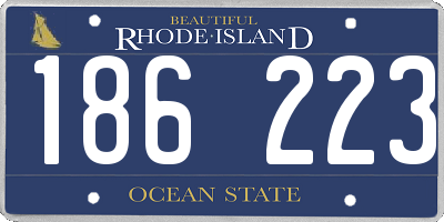 RI license plate 186223