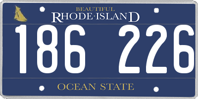 RI license plate 186226