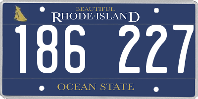 RI license plate 186227