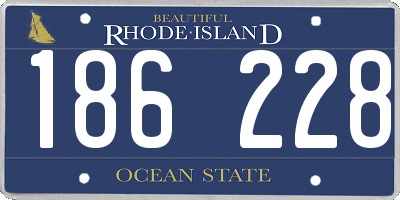 RI license plate 186228