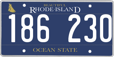 RI license plate 186230