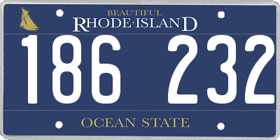 RI license plate 186232