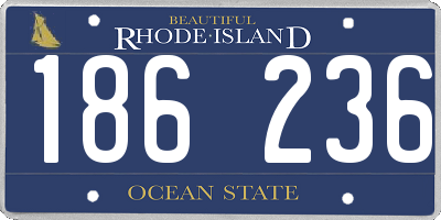 RI license plate 186236