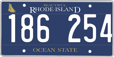 RI license plate 186254