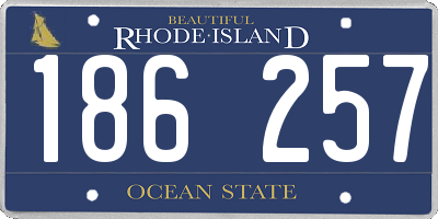 RI license plate 186257