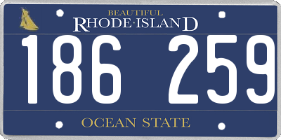 RI license plate 186259