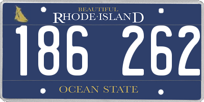 RI license plate 186262