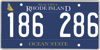 RI license plate 186286