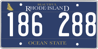 RI license plate 186288