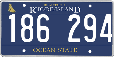 RI license plate 186294