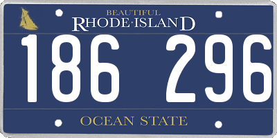 RI license plate 186296