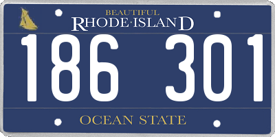RI license plate 186301