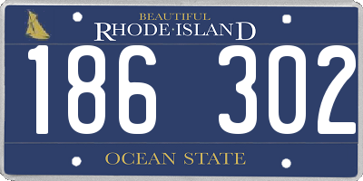 RI license plate 186302
