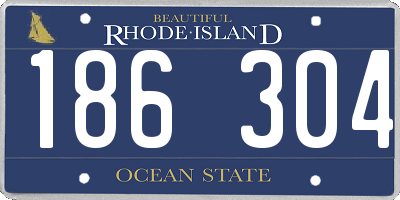 RI license plate 186304