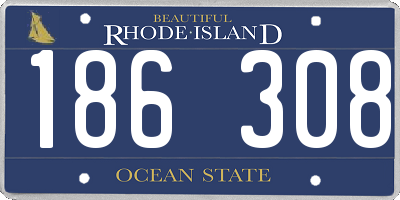 RI license plate 186308