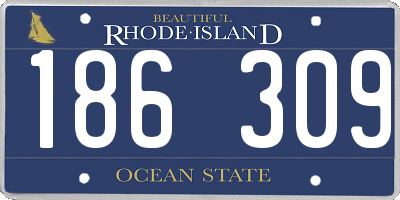 RI license plate 186309