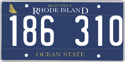RI license plate 186310