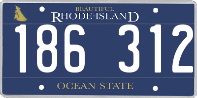 RI license plate 186312