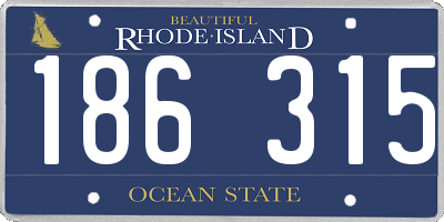 RI license plate 186315