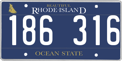 RI license plate 186316