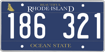 RI license plate 186321
