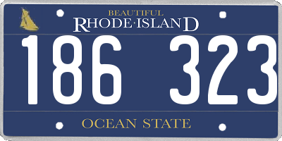 RI license plate 186323