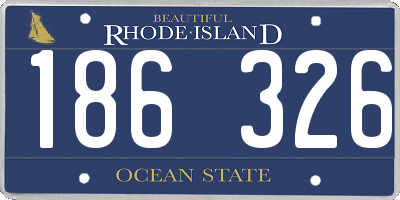 RI license plate 186326