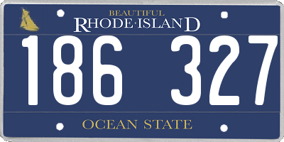 RI license plate 186327