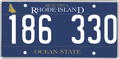 RI license plate 186330