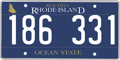 RI license plate 186331