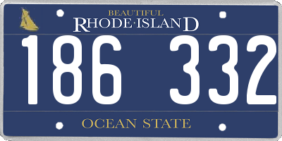 RI license plate 186332
