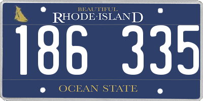 RI license plate 186335