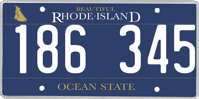 RI license plate 186345